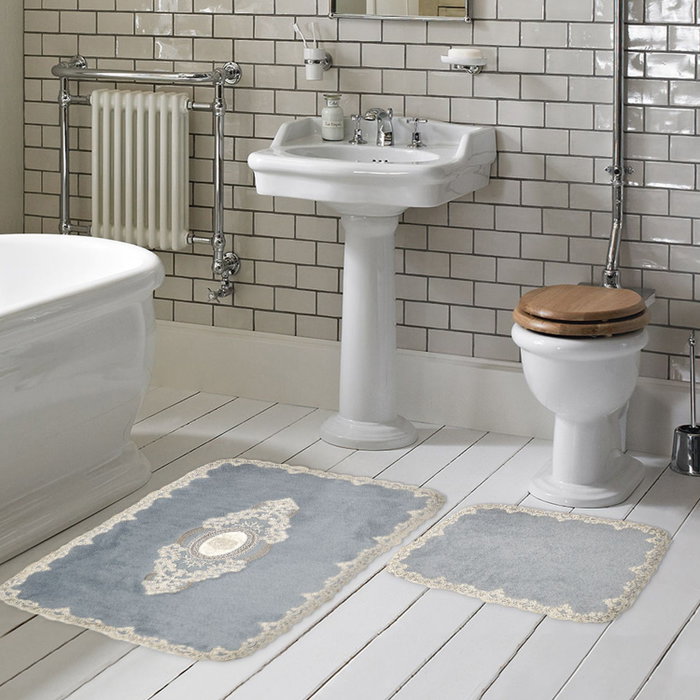 Mijölnir Selonya D - Gris Juego de alfombrillas de baño